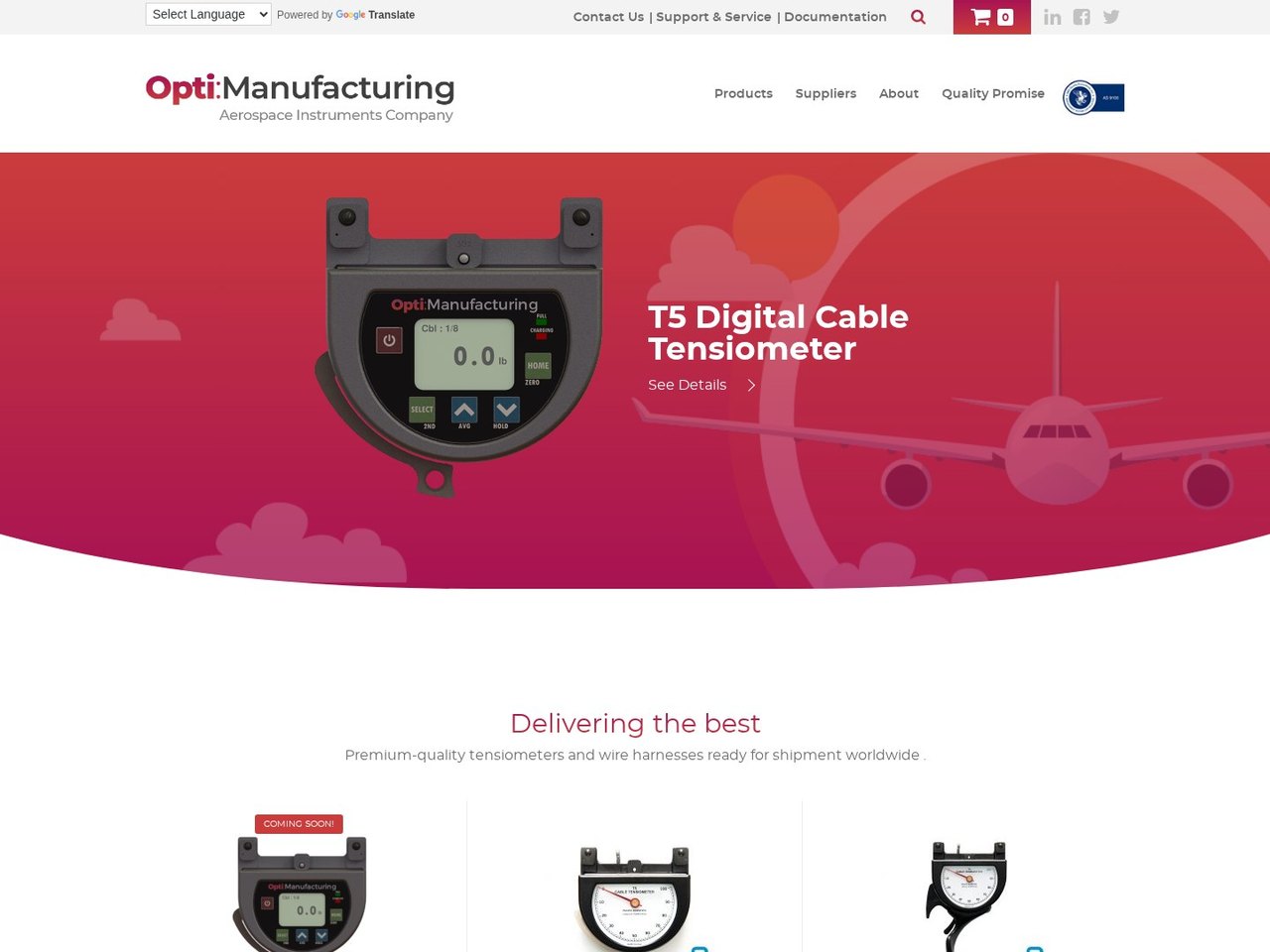 Corporate website project for OPTI Manufacturing